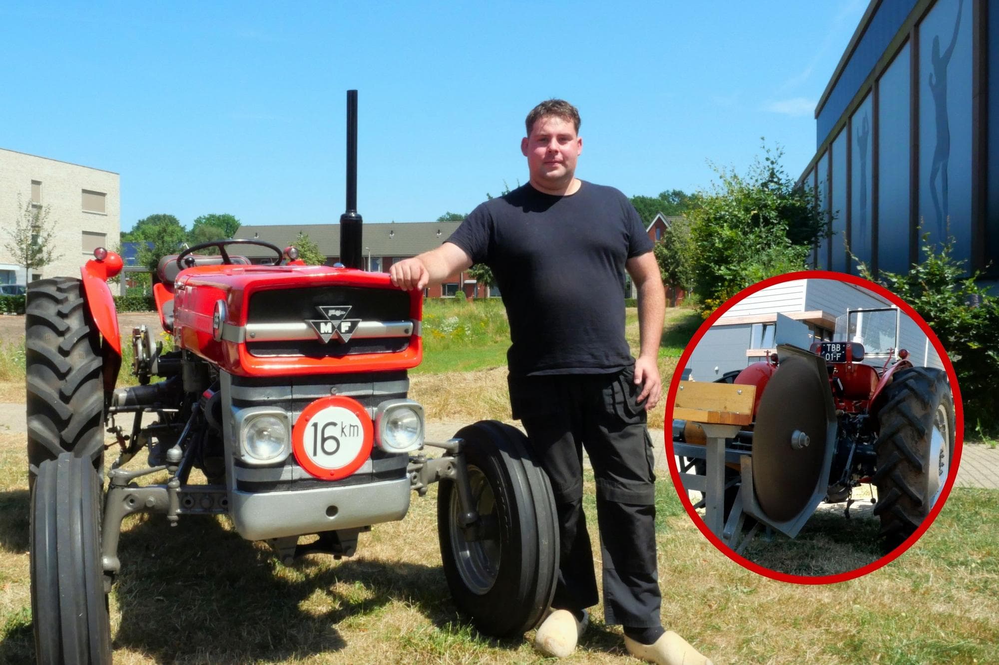 Remco Methorst met de MF 135 van zijn opa. Foto: Rachel Henst