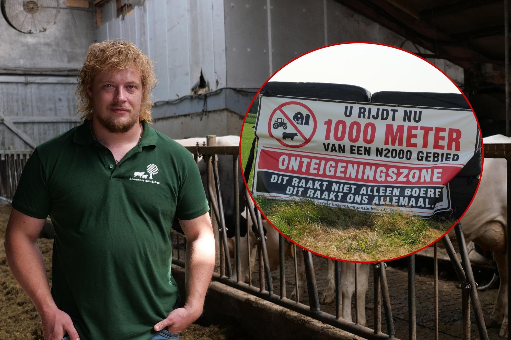 Melkveehouder Rens Mulder richtte de stichting Boerenbestaansbeheer op en zette een landelijke spandoekenactie in gang om burgers bewust te maken van de gevolgen van de stikstofplannen. Foto: Rachel Henst